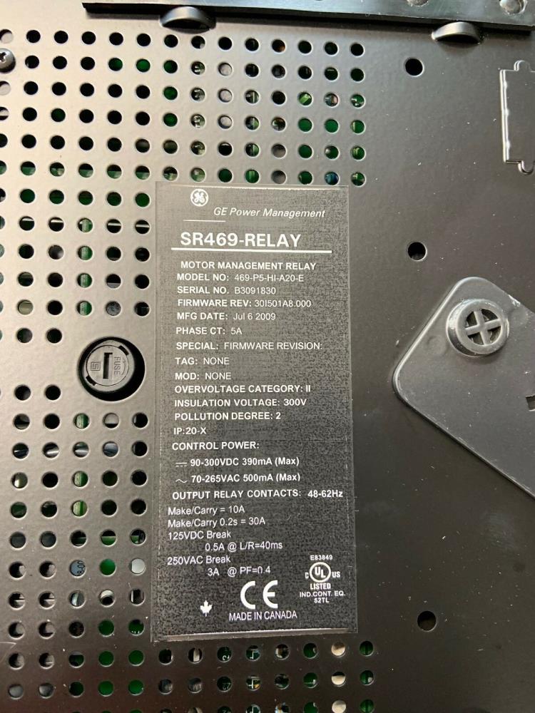 GE Multilin 469 Motor Management Relay 469P5HIA20E with SR469Case